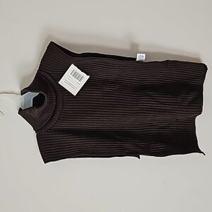 New  Winterset Ribbed Brown Turtleneck Shell One Size For layering
